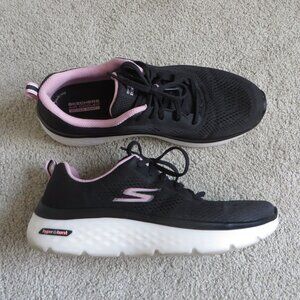 Skechers Womens GO Walk Hyper Burst Walking Shoes Size 10 BLACK / PINK #124578